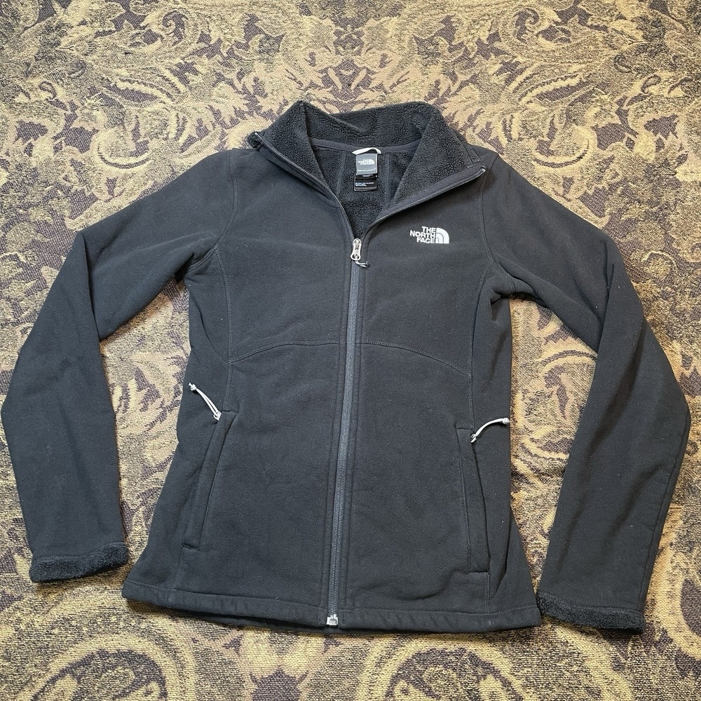 The North Face Morninglory Black Fleece Zip Up Jacket Womens Size XS